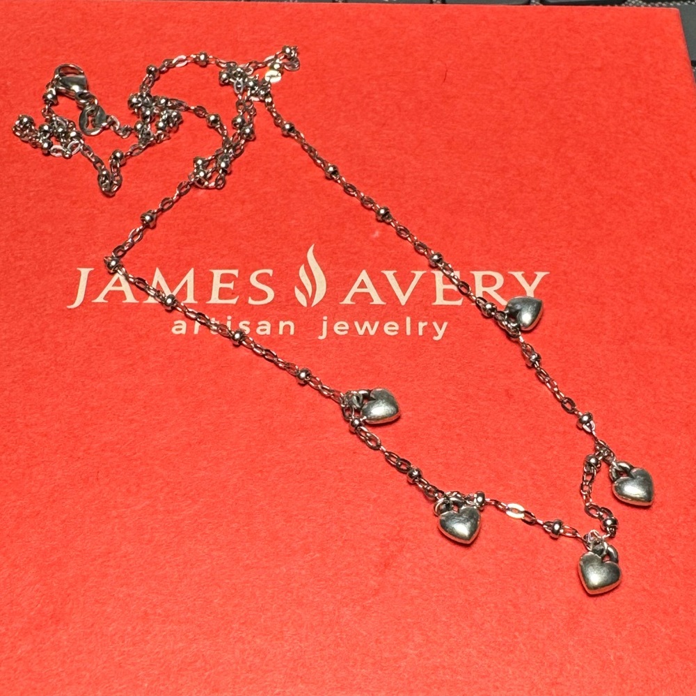 Hearts Drop Necklace 16 inch length